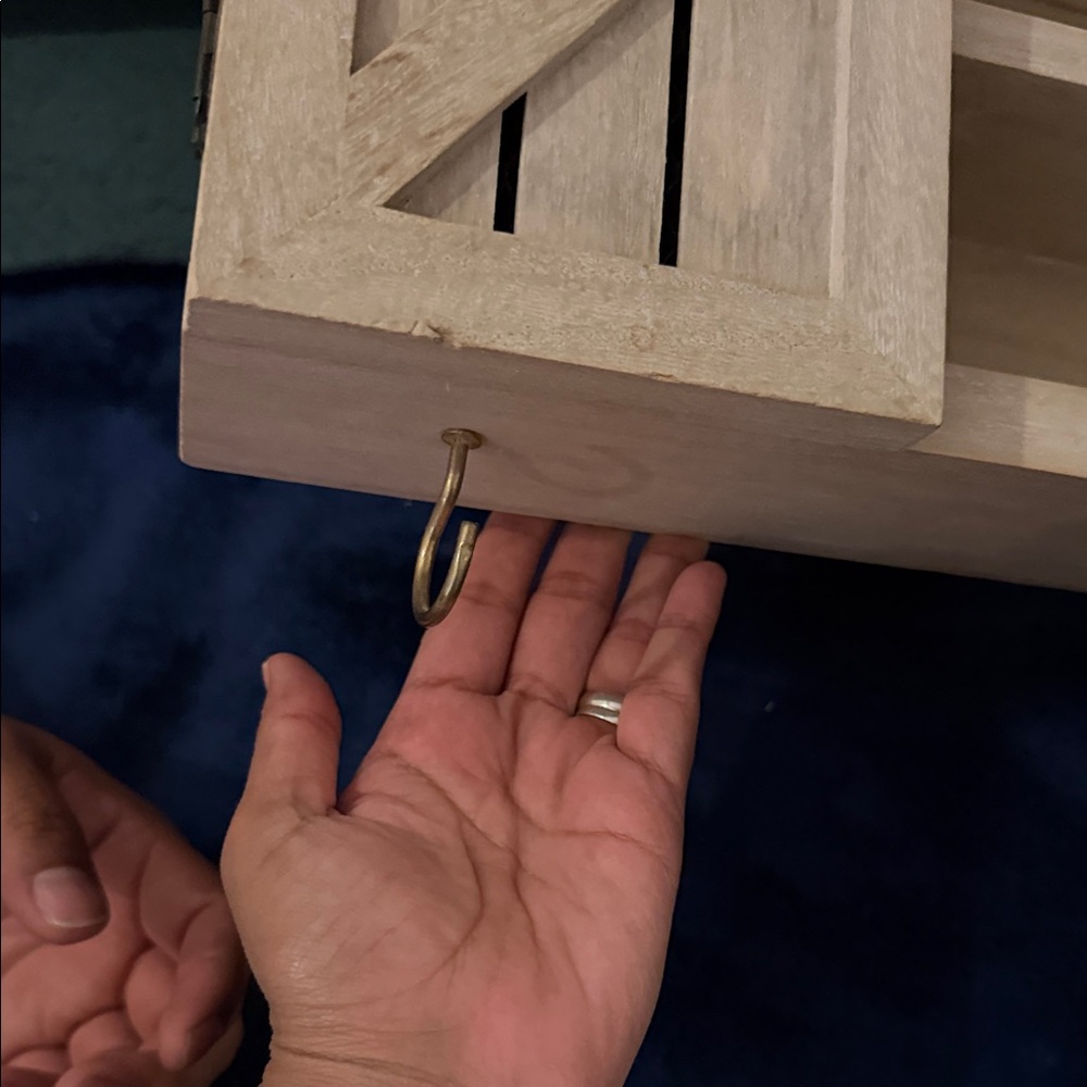 Rustic Wooden jewelry Cabinet with Shelves - Picture 4 of 9